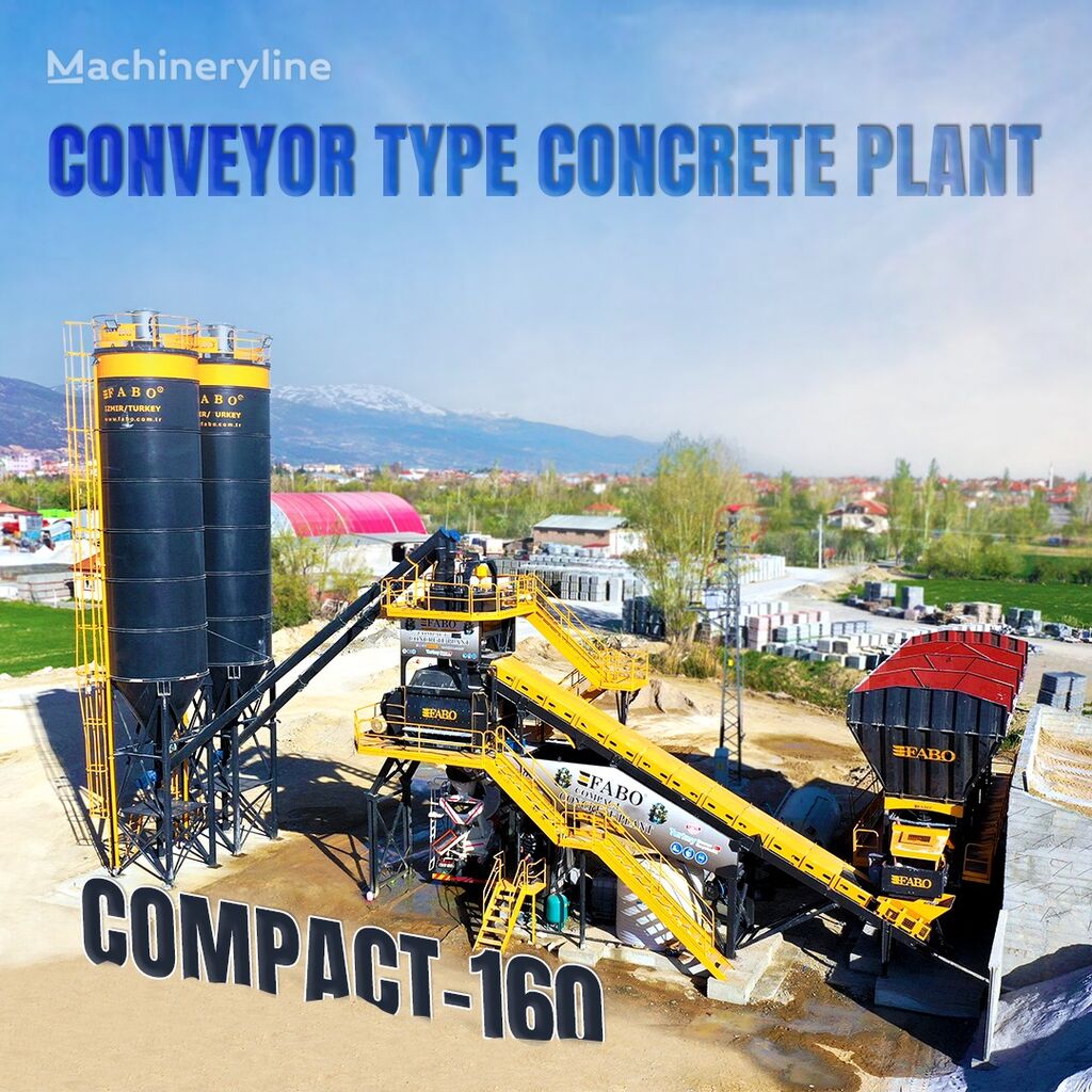 جديد ماكينة صناعة الخرسانة FABO  COMPACT-160 CONCRETE PLANT | CONVEYOR TYPE | Ready in Stock