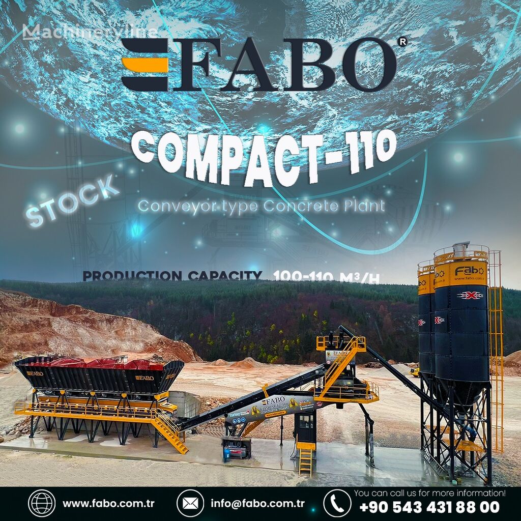 جديد ماكينة صناعة الخرسانة FABO BETONNYY ZAVOD FABOMIX COMPACT-110 | NOVYY PROEKT