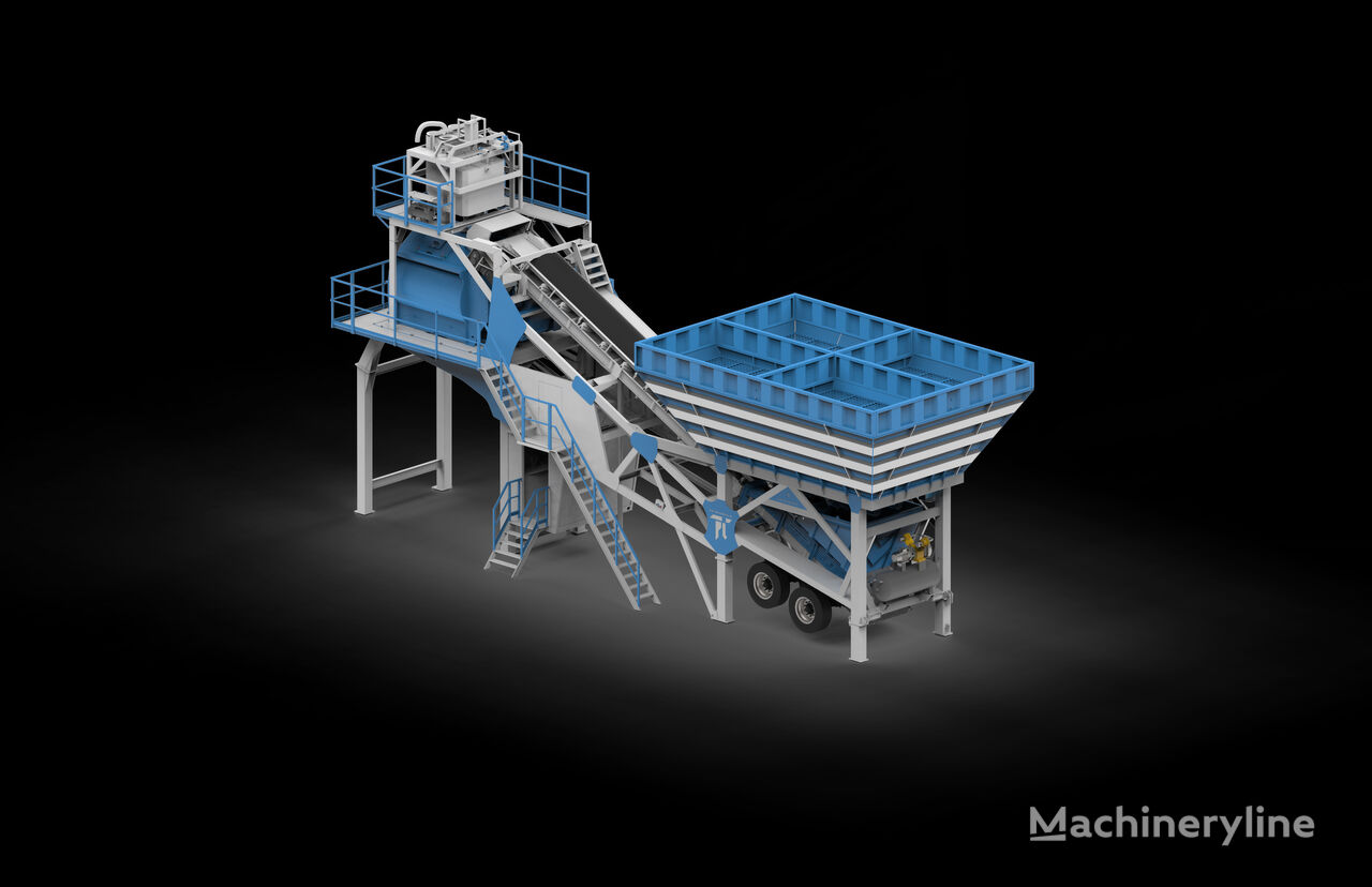 جديد ماكينة صناعة الخرسانة Pi Makina 120 MTS MOBILE CONCRETE BATCHING PLANT - TWIN SHAFT